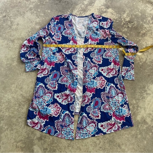 Chico’s 2 The Ultimate Tee Cardigan Paisley Print Open Front Womens Size Large - Picture 5 of 12